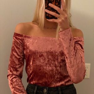 Velvet long sleeve shirt